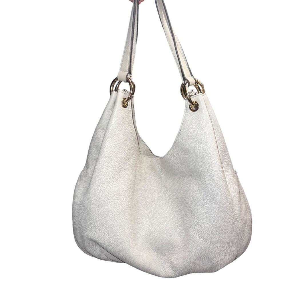 NWOT ▶️ Michael Kors ◀️ Charm Tassel Large Double Strap Shoulder Tote Vanilla - Picture 2 of 11